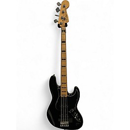 Used 2016 Fender American Elite Jazz Bass Black Electric Bass Guitar