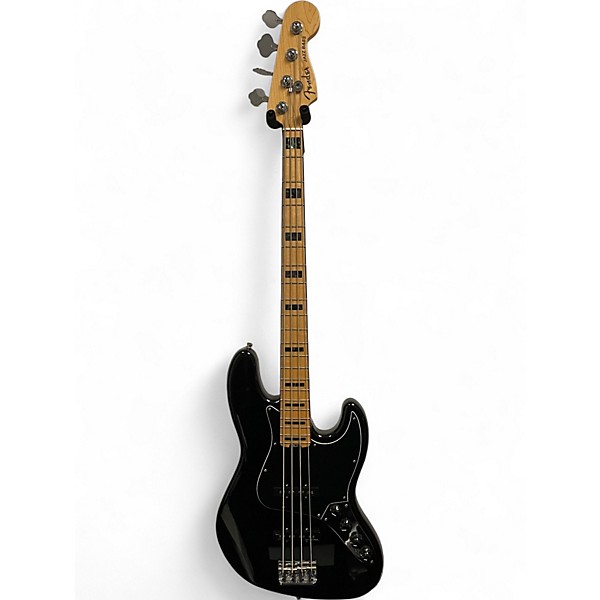 Used 2016 Fender American Elite Jazz Bass Black Electric Bass Guitar