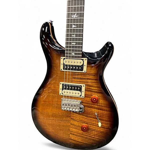 Used PRS SE Custom 24 Black Gold Sunburst Solid Body Electric Guitar