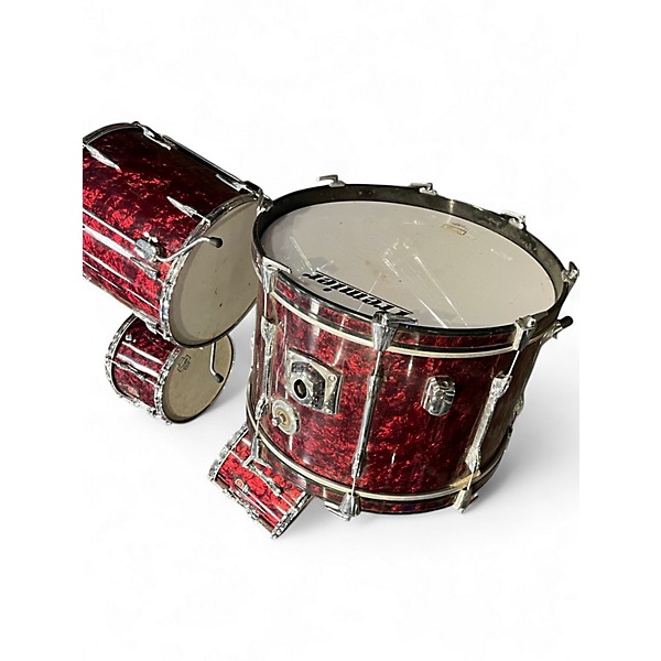Used Premier 4 Piece 1960s C58 Burgundy Marine Pearl Drum Kit