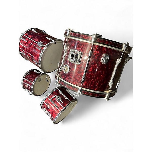 Used Premier 4 Piece 1960s C58 Burgundy Marine Pearl Drum Kit