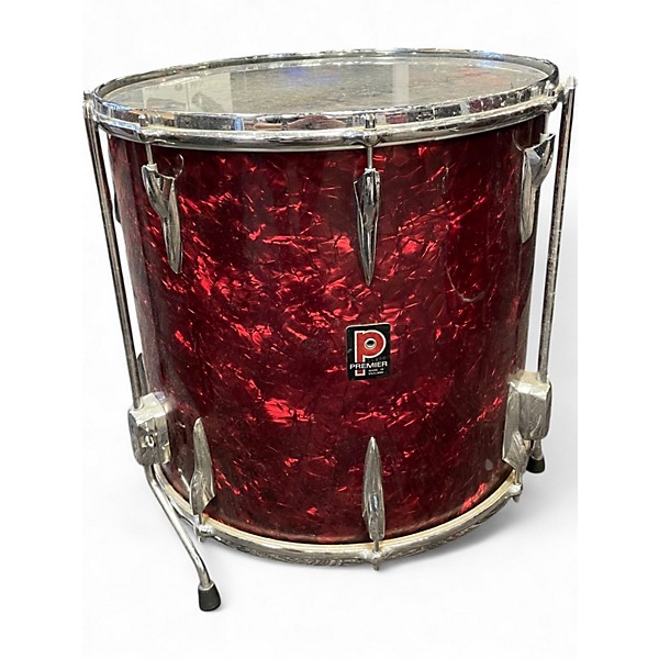 Used Premier 4 Piece 1960s C58 Burgundy Marine Pearl Drum Kit