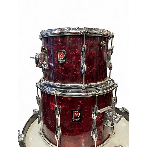 Used Premier 4 Piece 1960s C58 Burgundy Marine Pearl Drum Kit