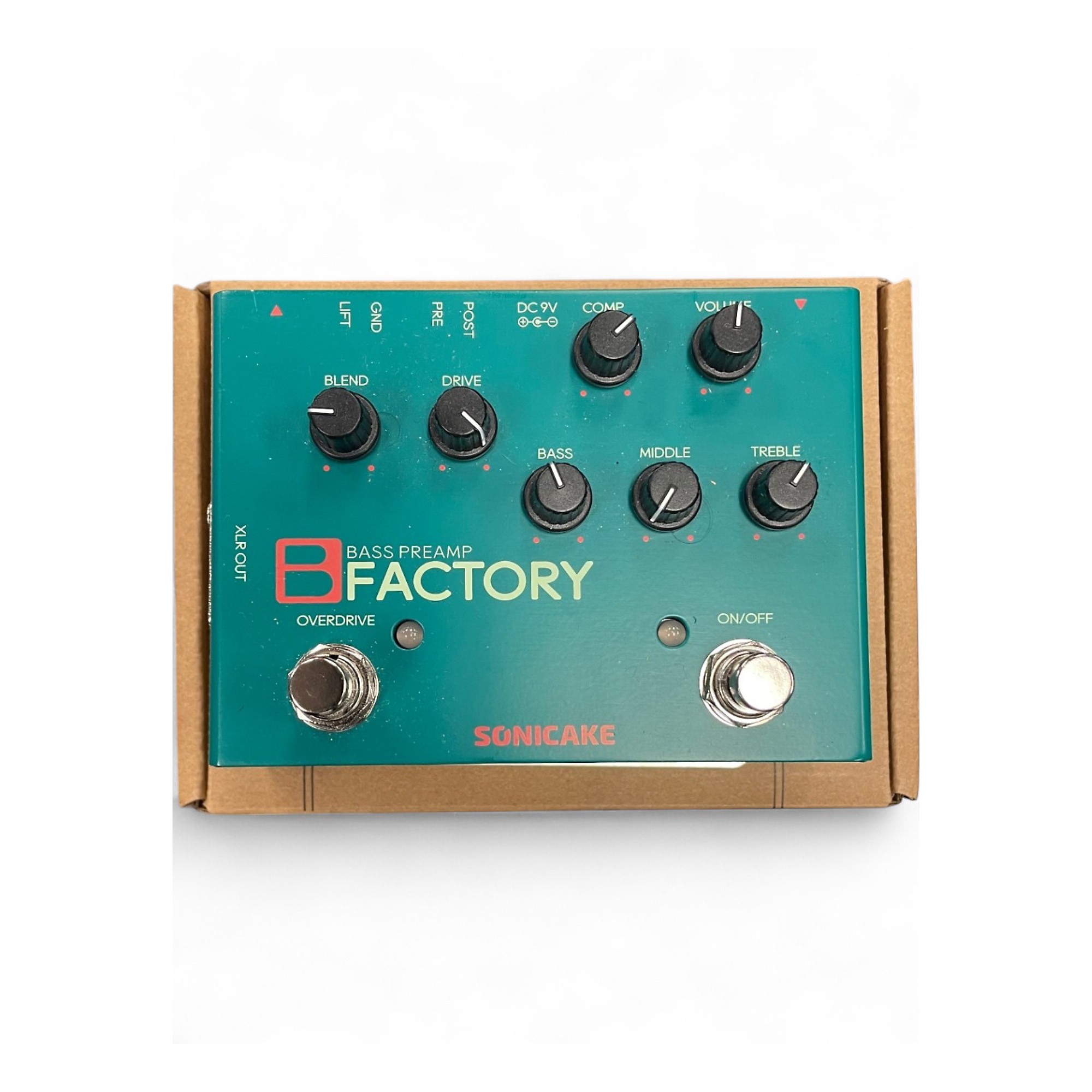 ベース SONICAKE BASS PREAMP FACTORY B Factory Bass Preamp Overdrive Pedal with EQ Compression