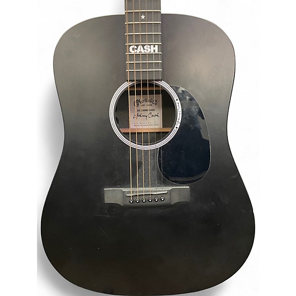 Used Martin DX Johnny Cash Black Acoustic Electric Guitar