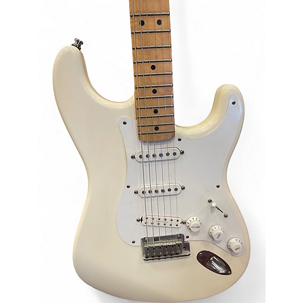 Used Fender Artist Series Jimmie Vaughan Tex-Mex Stratocaster WHITE Solid Body Electric Guitar