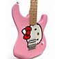 Used Squier Hello Kitty Stratocaster Single Hum Pink With Kitty Pickguard Pink Solid Body Electric Guitar
