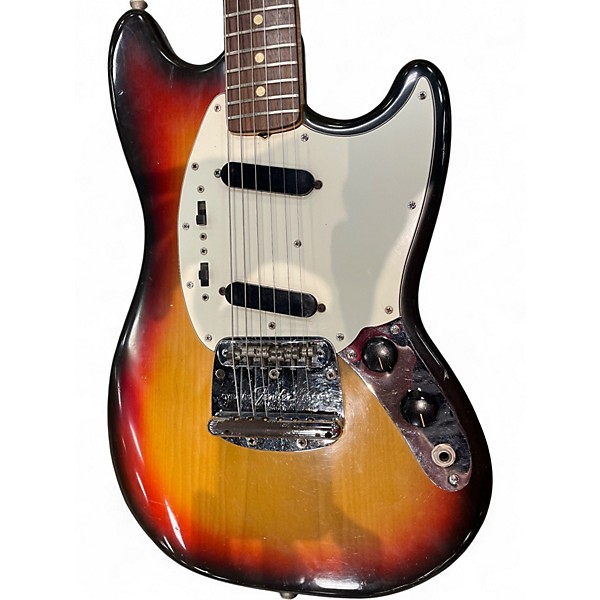 Vintage 1974 Fender Mustang Sunburst Solid Body Electric Guitar