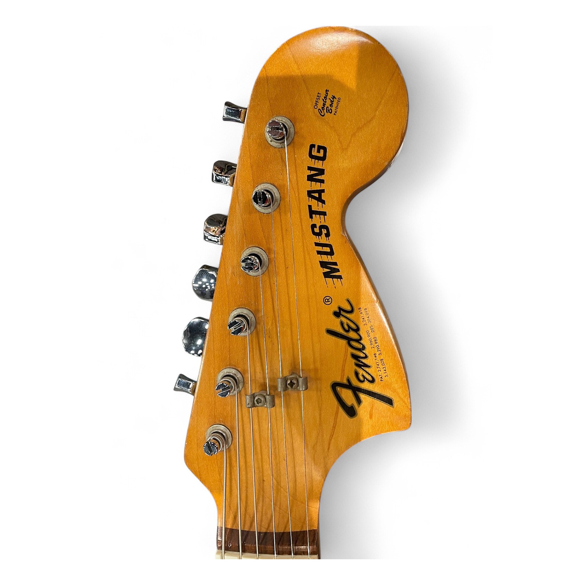 Vintage 1974 Fender Mustang Sunburst Solid Body Electric Guitar