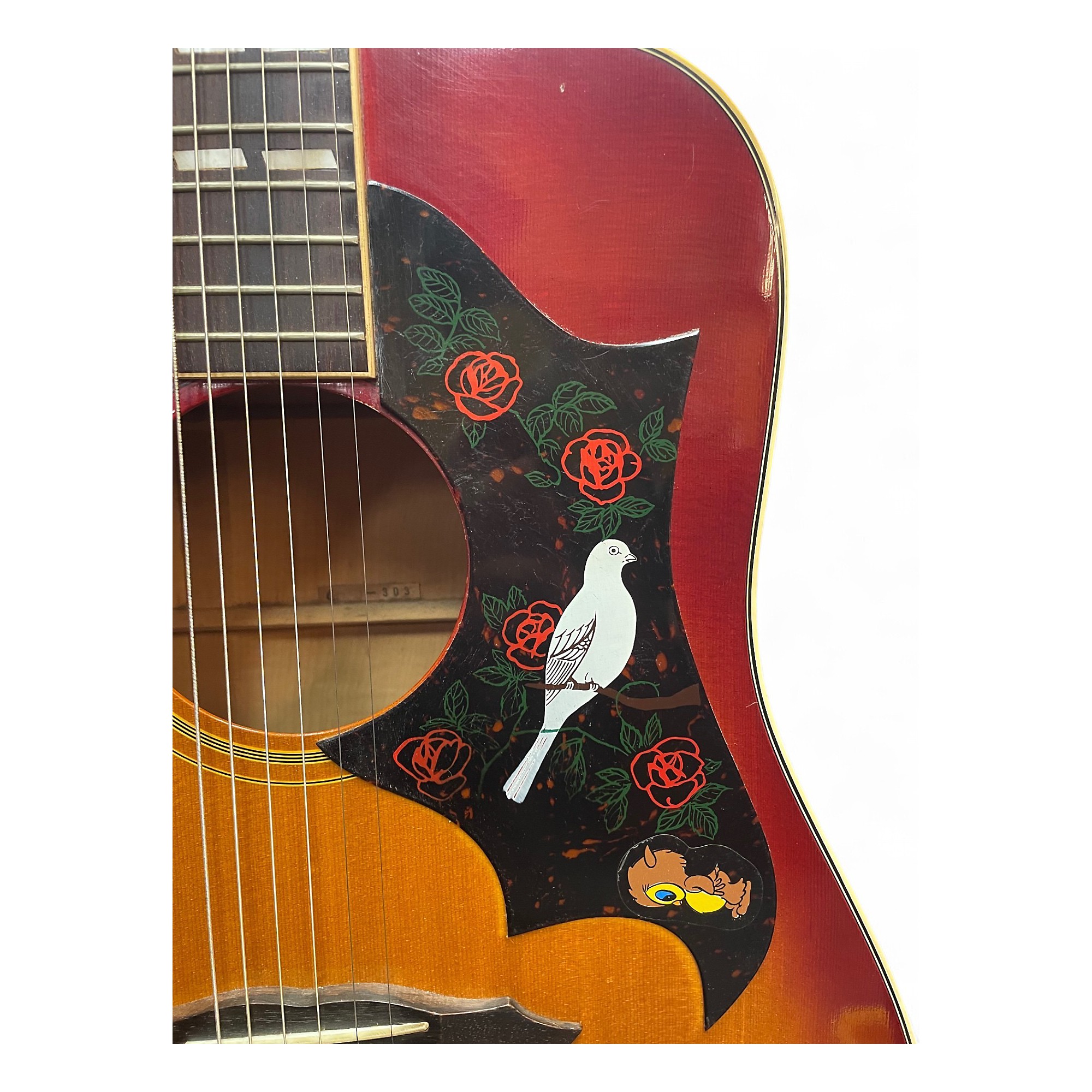 Used Canda 303 Dove Cherry Sunburst Acoustic Guitar Cherry