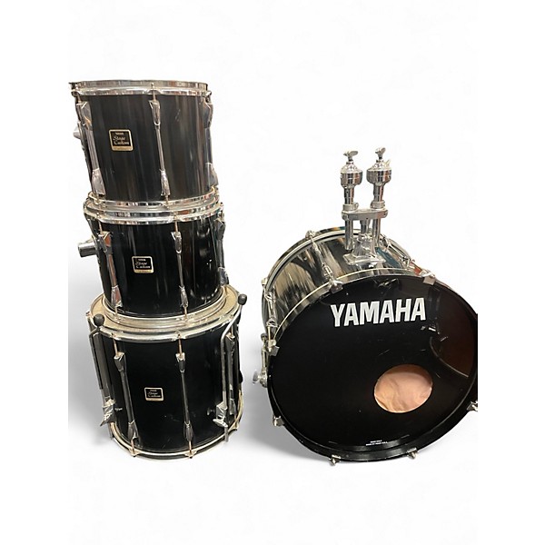 Used 1990s Yamaha 4 Piece Stage Custom Birch Raven Black Drum Kit