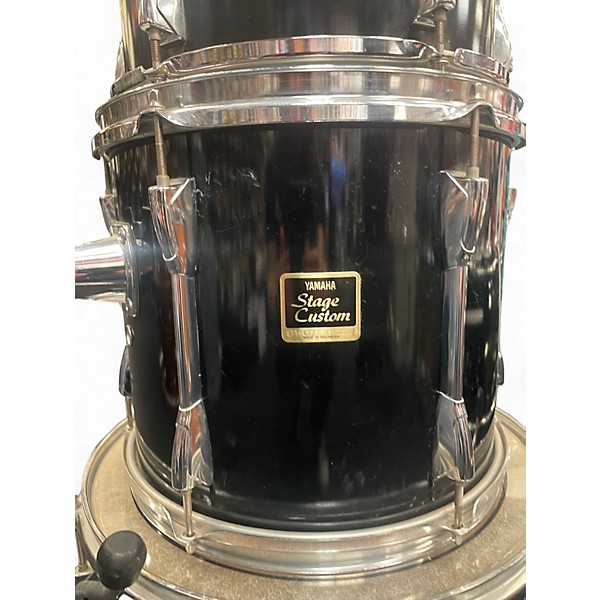 Used 1990s Yamaha 4 Piece Stage Custom Birch Raven Black Drum Kit