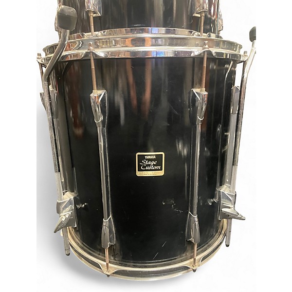 Used 1990s Yamaha 4 Piece Stage Custom Birch Raven Black Drum Kit