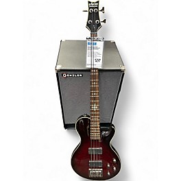 Used Schecter Guitar Research DAMIEN SOLO ELITE BASS Trans Crimson Red Electric Bass Guitar