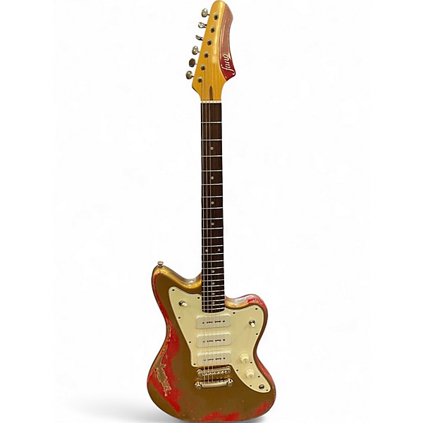 Used Fano Guitars Alt-De Facto JM6 AZTEC GOLD OVER RED Solid Body Electric Guitar