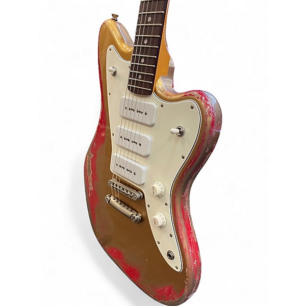 Used Fano Guitars Alt-De Facto JM6 AZTEC GOLD OVER RED Solid Body Electric Guitar