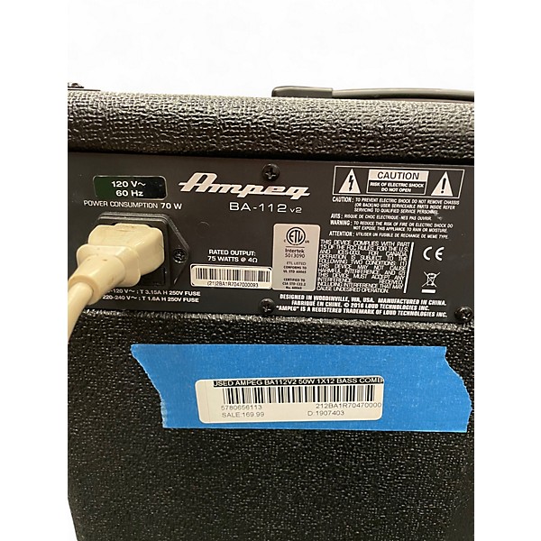 Used Ampeg BA112V2 50W 1x12 Bass Combo Amp