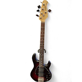 Used Sterling by Music Man STINGRAY 5 Crimson Red Burst Electric Bass Guitar