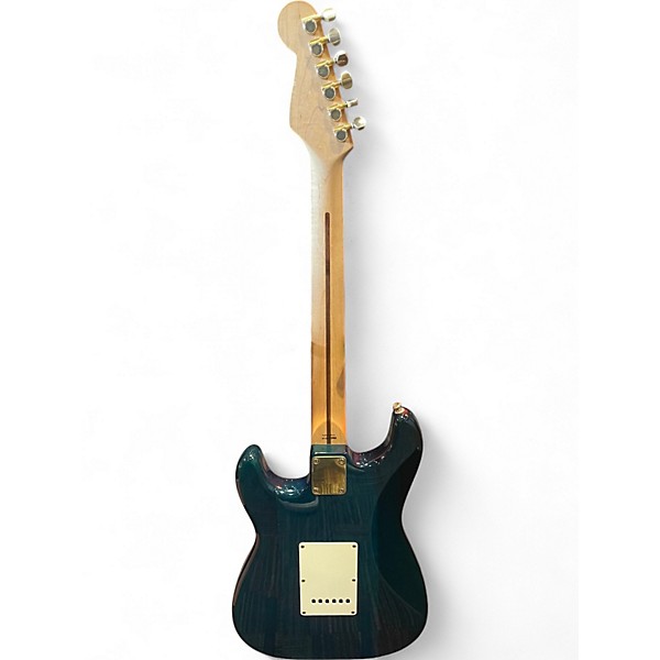 Used Squier DUO TONE Sapphire Blue Trans Solid Body Electric Guitar