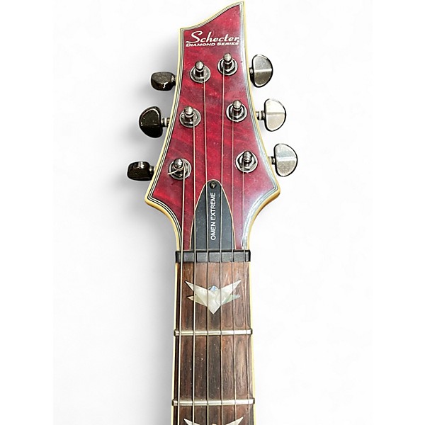 Used Schecter Guitar Research Omen Extreme 6 Trans Red Solid Body Electric Guitar