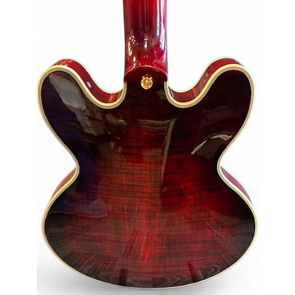 Used Aio SEMI HOLLOW Red Burst Hollow Body Electric Guitar