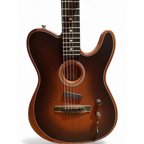 Used Fender American Acoustasonic Telecaster Sunburst Acoustic Electric Guitar