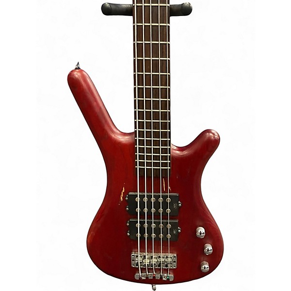 Used Warwick Corvette 5 String Red Electric Bass Guitar