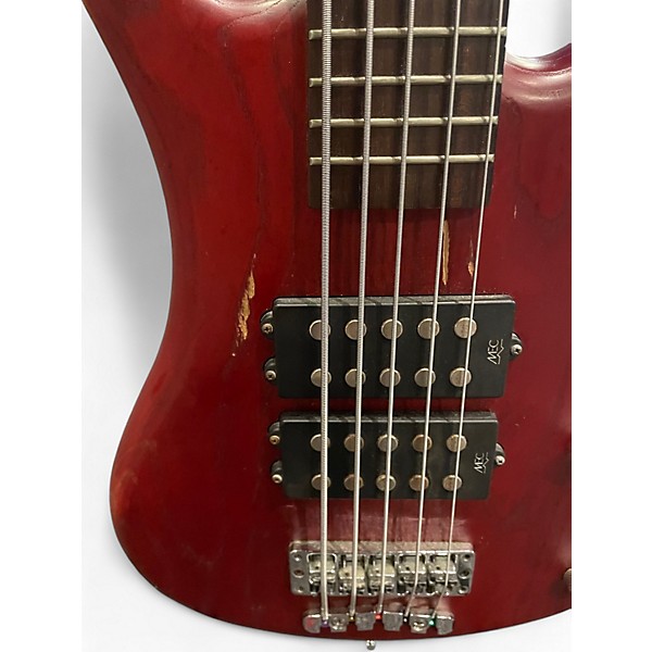 Used Warwick Corvette 5 String Red Electric Bass Guitar