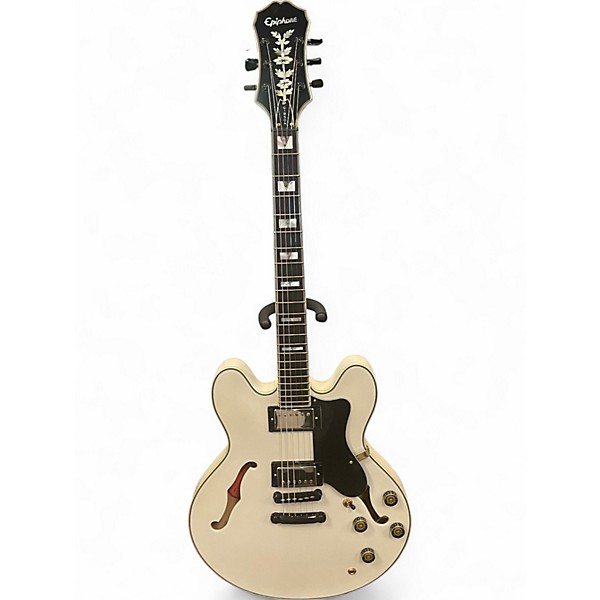 Used Epiphone Sheraton White Hollow Body Electric Guitar