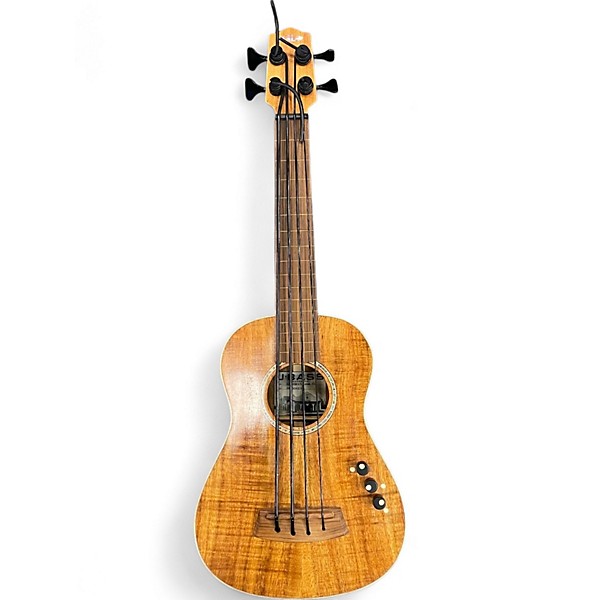 Used Kala U-BASS AE KOA FRETLESS Natural Acoustic Bass Guitar