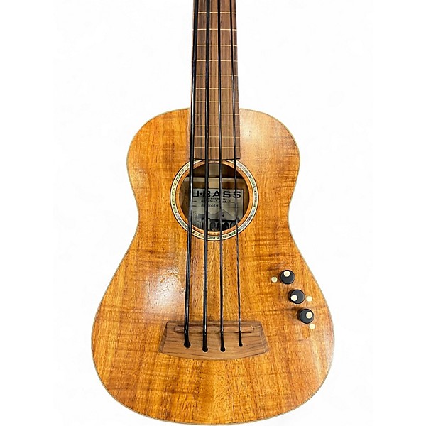 Used Kala U-BASS AE KOA FRETLESS Natural Acoustic Bass Guitar
