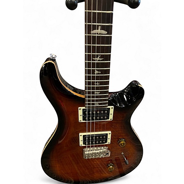 Used PRS SE Custom 24 Black and Gold Solid Body Electric Guitar