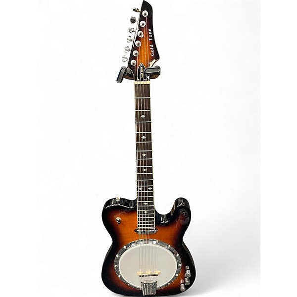 Used Gold Tone Solid Body Electric Banjitar Tobacco Sunburst Banjo