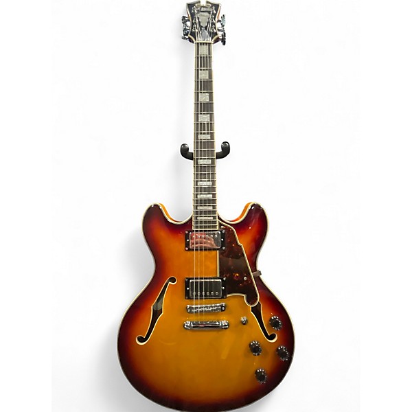 Used D'Angelico Premier Series DC  2 Tone Sunburst Hollow Body Electric Guitar