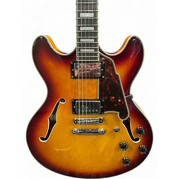 Used D'Angelico Premier Series DC  2 Tone Sunburst Hollow Body Electric Guitar