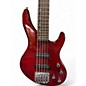 Used Brownsville 5 STRING BASS Crimson Red Trans Electric Bass Guitar