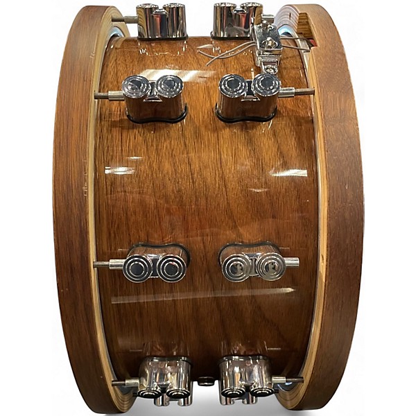 Used PDP by DW 7.5X14 LTD ED MAPLE AND WALNUT SNARE Dark Stain Drum