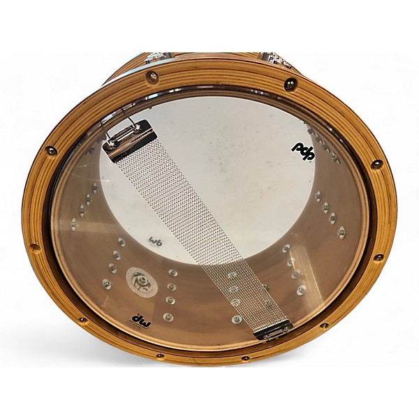 Used PDP by DW 7.5X14 LTD ED MAPLE AND WALNUT SNARE Dark Stain Drum