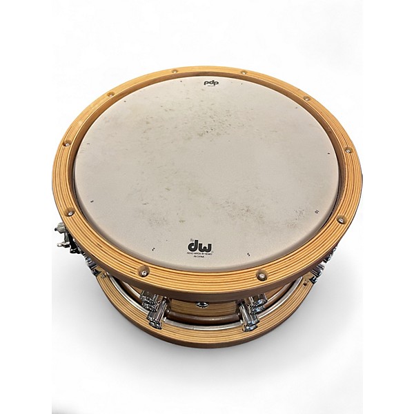 Used PDP by DW 7.5X14 LTD ED MAPLE AND WALNUT SNARE Dark Stain Drum