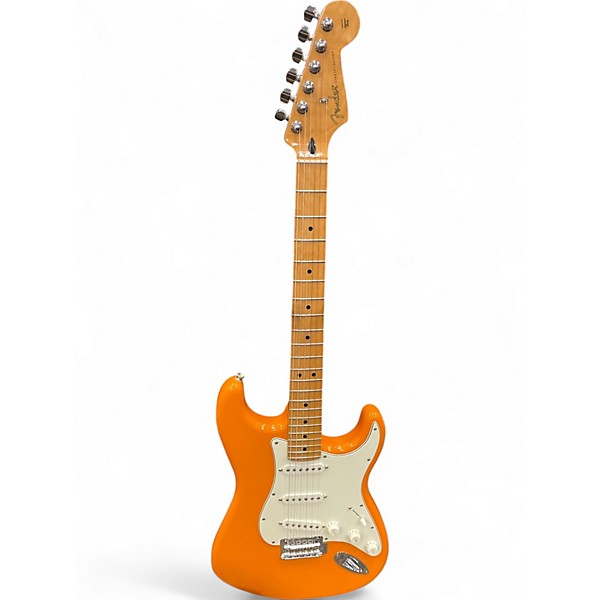 Used 2020 Fender Player Stratocaster Orange Solid Body Electric Guitar