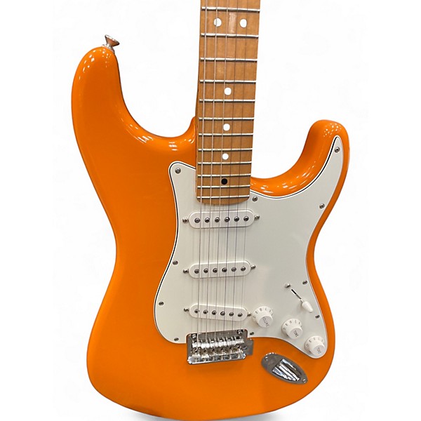 Used 2020 Fender Player Stratocaster Orange Solid Body Electric Guitar