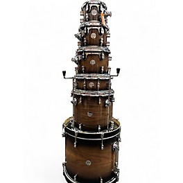 Used PDP by DW 6 Piece CONCEPT MAPLE EXOTIC SERIES WALNUT TO CHARCOAL BURST Drum Kit
