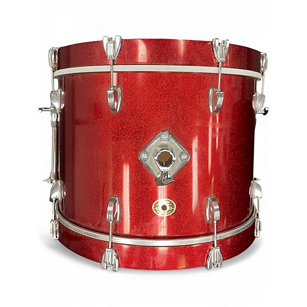 Used Ludwig 4 Piece CLASSIC MAPLE RED SPARKLE Drum Kit