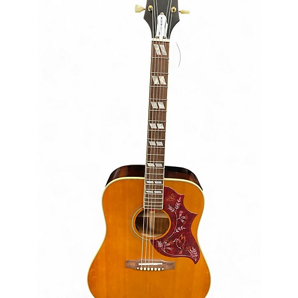 Used Epiphone inspired by gibson hummingbird Natural Acoustic Electric Guitar