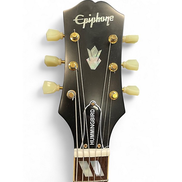 Used Epiphone inspired by gibson hummingbird Natural Acoustic Electric Guitar