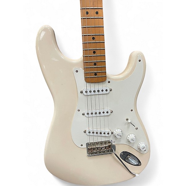 Used 2000s Fender Artist Series Jimmie Vaughan Tex-Mex Stratocaster Olympic White Solid Body Electric Guitar
