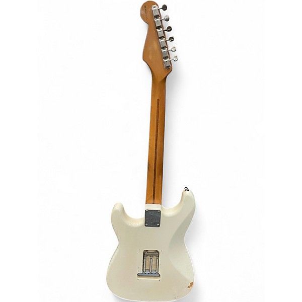 Used 2000s Fender Artist Series Jimmie Vaughan Tex-Mex Stratocaster Olympic White Solid Body Electric Guitar