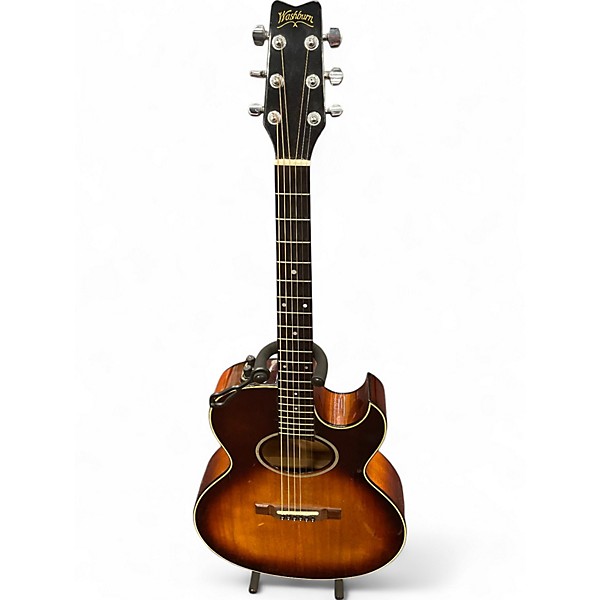 Used 1980s Washburn WOODSTOCK 2 Color Sunburst Acoustic Electric Guitar