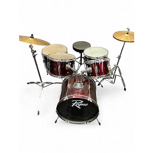 Used Rogue 5 Piece junior kicker Wine Red Drum Kit