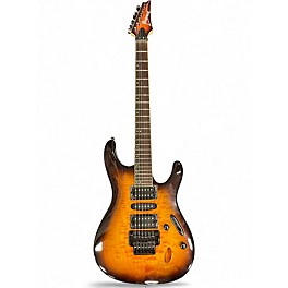 Used Ibanez S670QM DRAGON EYE BURST Solid Body Electric Guitar